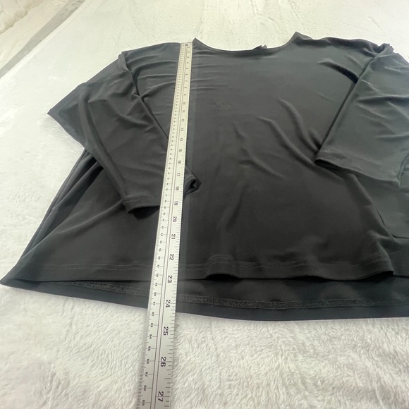 Sympli Top Womens 12 Black Long Sleeve Relaxed Fit Stretch Knit Elevated Basic - Picture 5 of 11